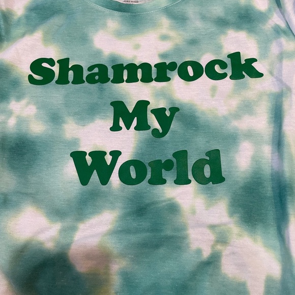 🆕 Celebrate It 🍀St Patricks Day🍀 “Shamrock My World” Junior Tie Dye T-Shirt - Picture 2 of 5
